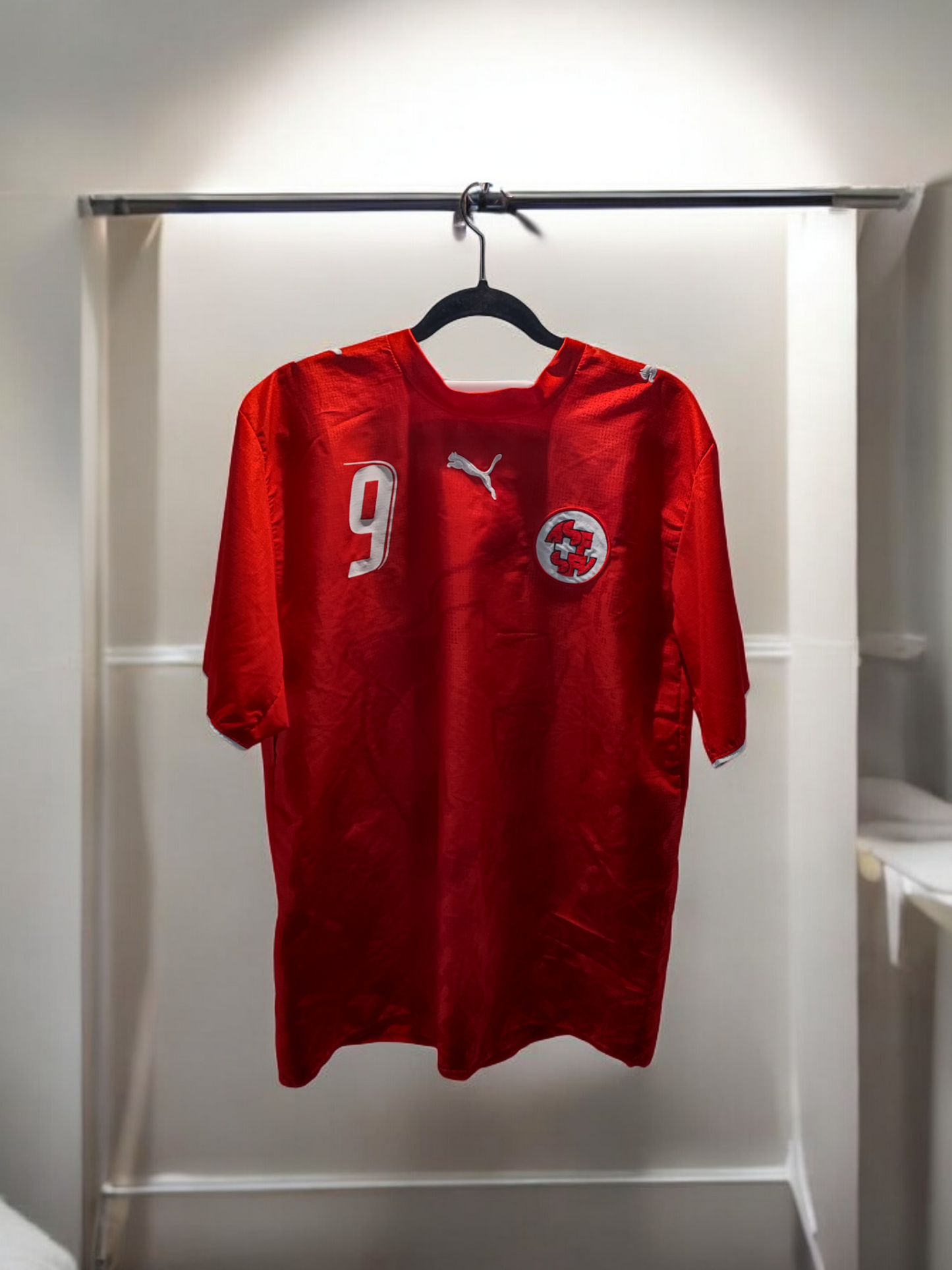 MAILLOT TRÈS RARE SUISSE 🔴⚪ 2004/2006 FLOQUÉ FREI 9#