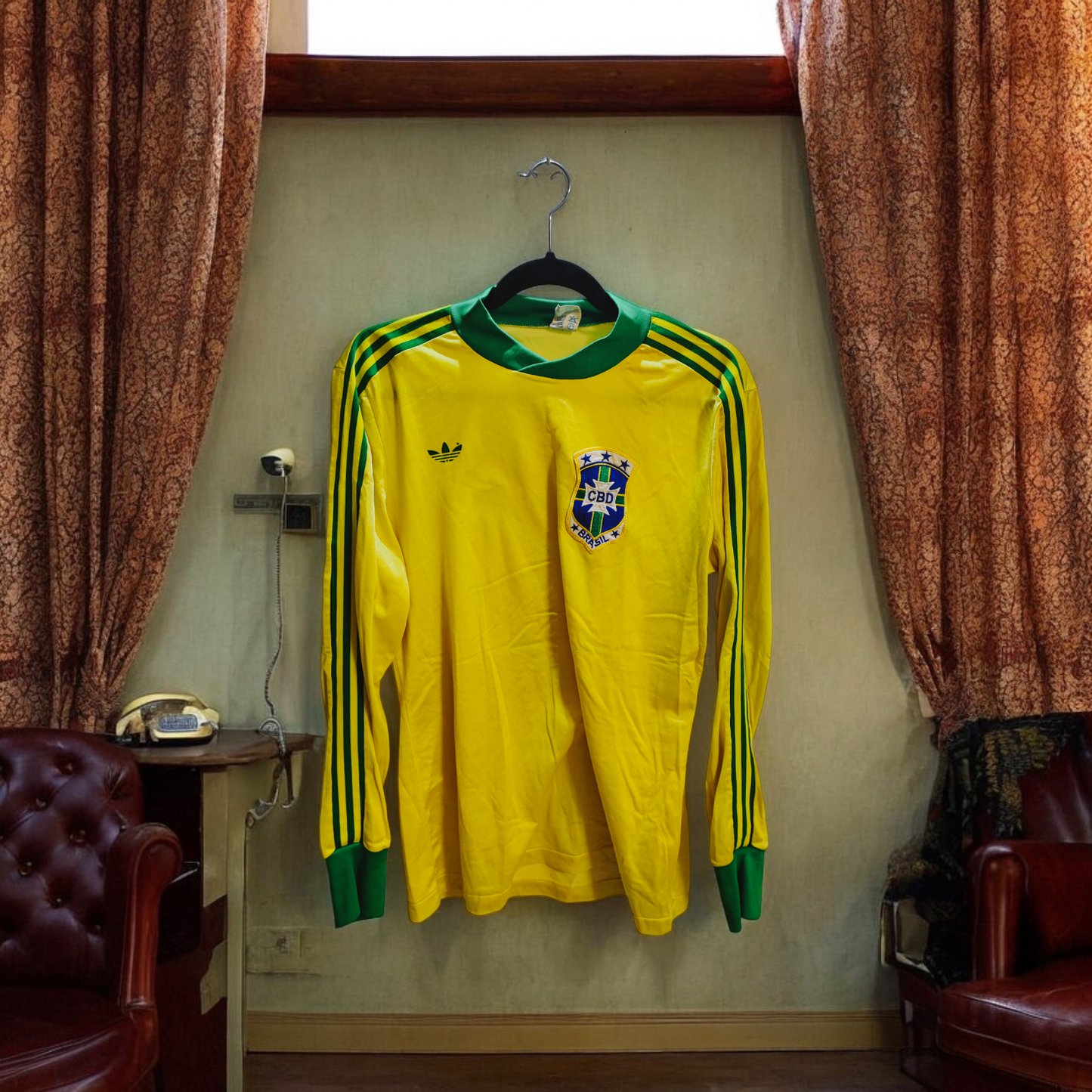 MAILLOT DOMICILE TRES TRES RARE BRAZIL, ANNÉE 1978 CLASSIC VINTAGE 🟡🟢🌎