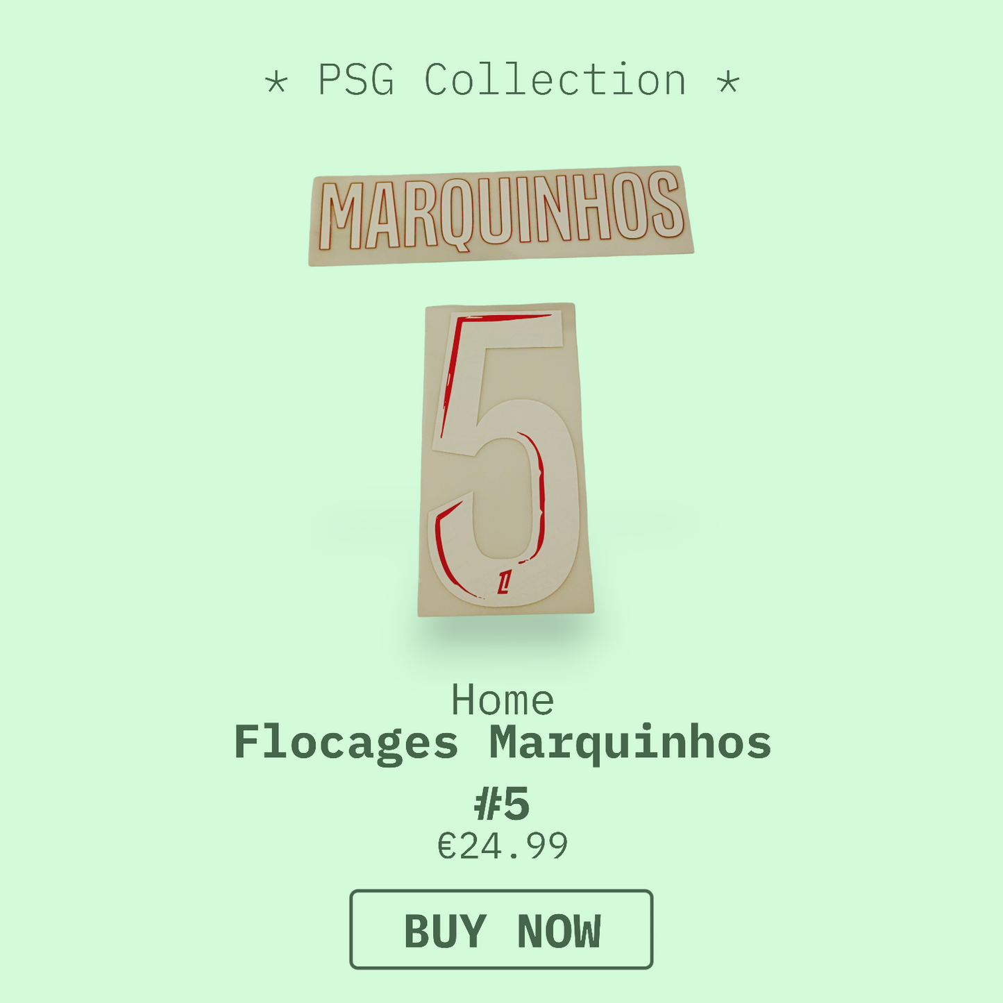 Flocages officiels home Paris Saint-Germain Marquinhos 5# 2024/2025