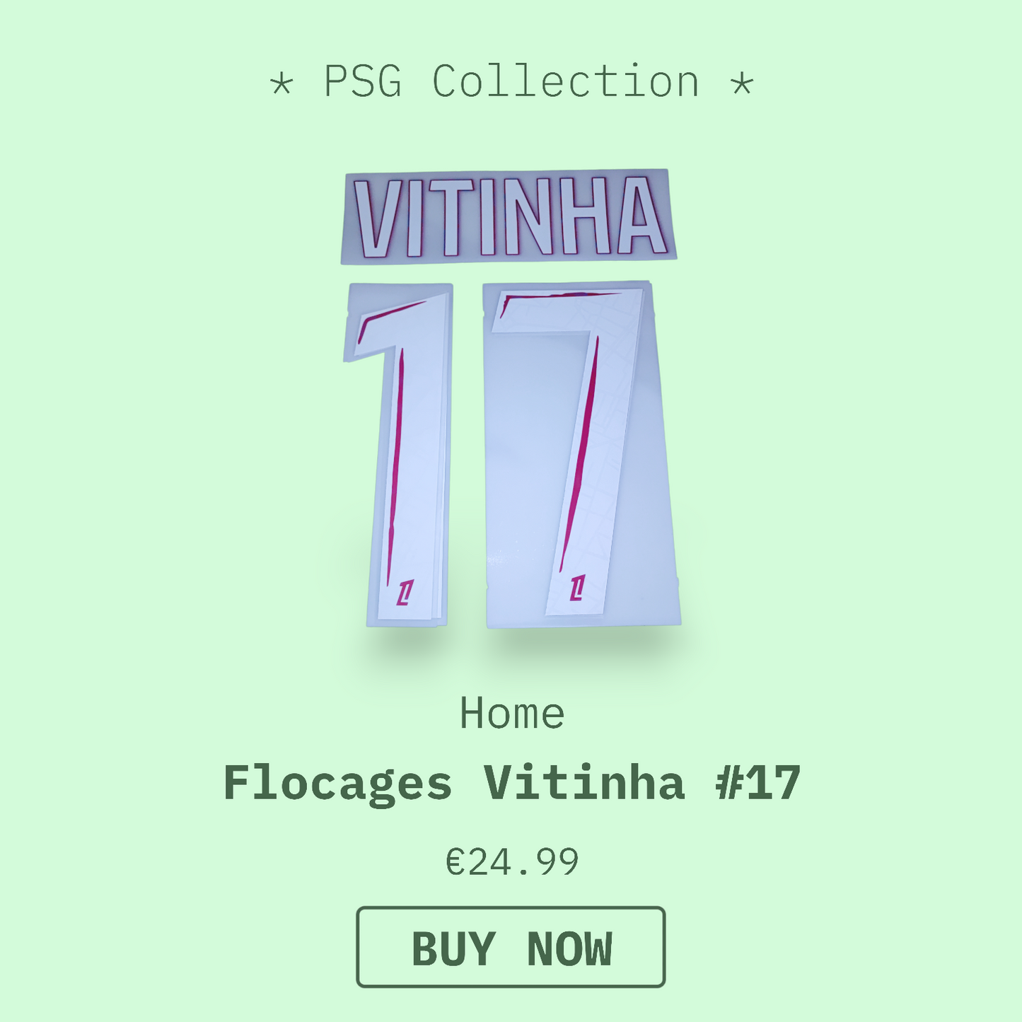 Flocages officiels Paris saint Germain Vitinha #17