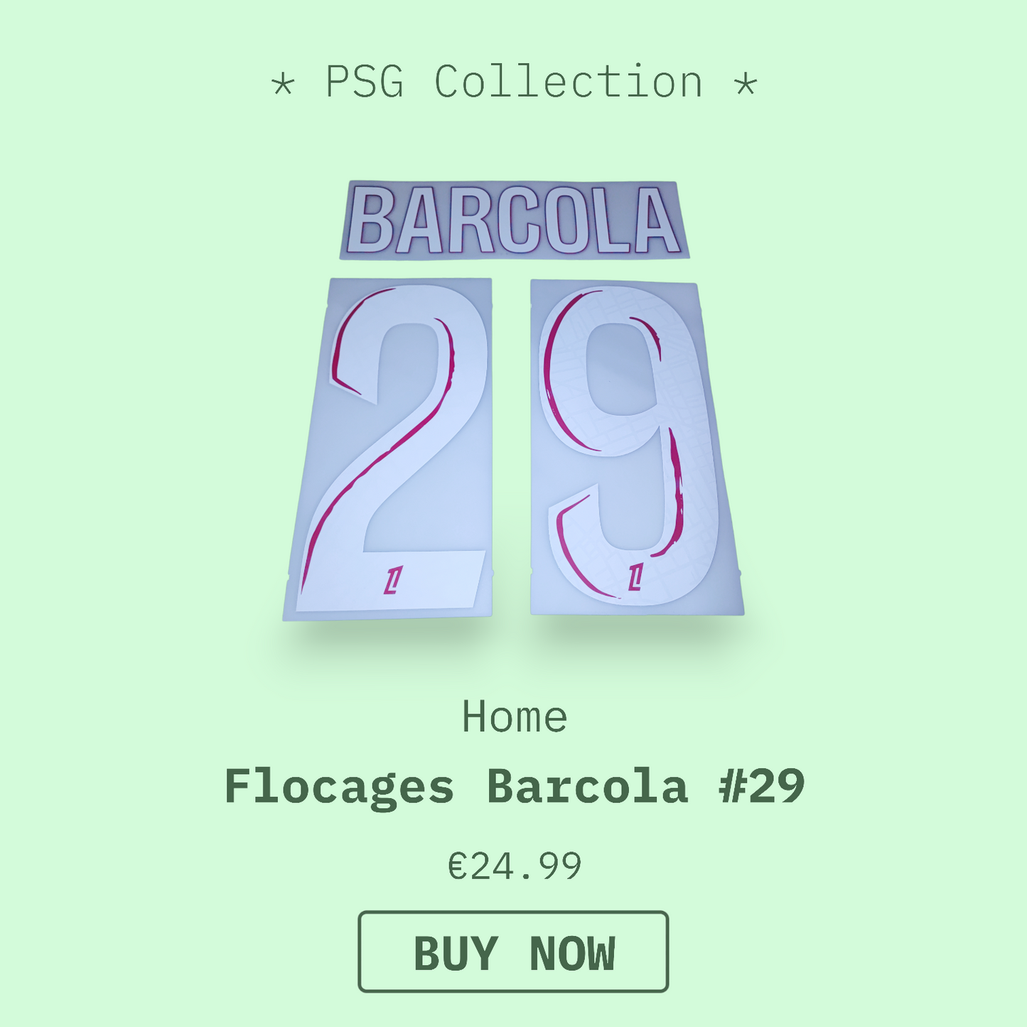 Flocage officiel Paris Saint-Germain 2024/2025 Barcola