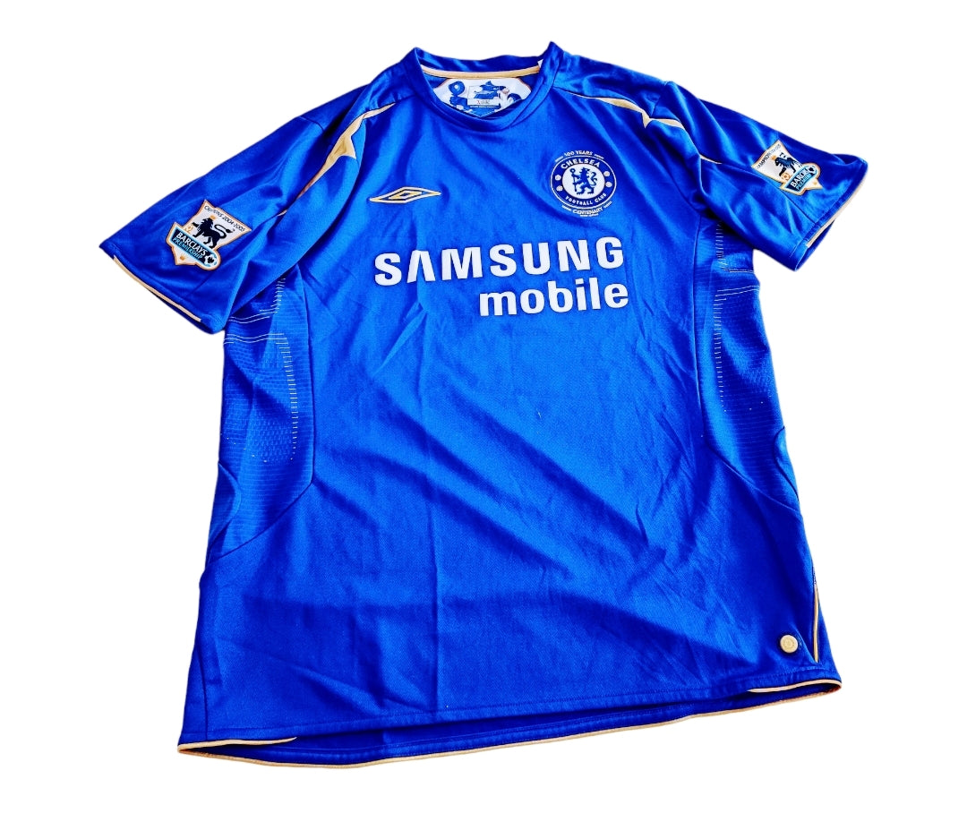 MAILLOT DOMICILE CHELSEA 🔵 2005/2006 CENTENAIRE, FLOQUÉ LAMPARD NUMERO #8