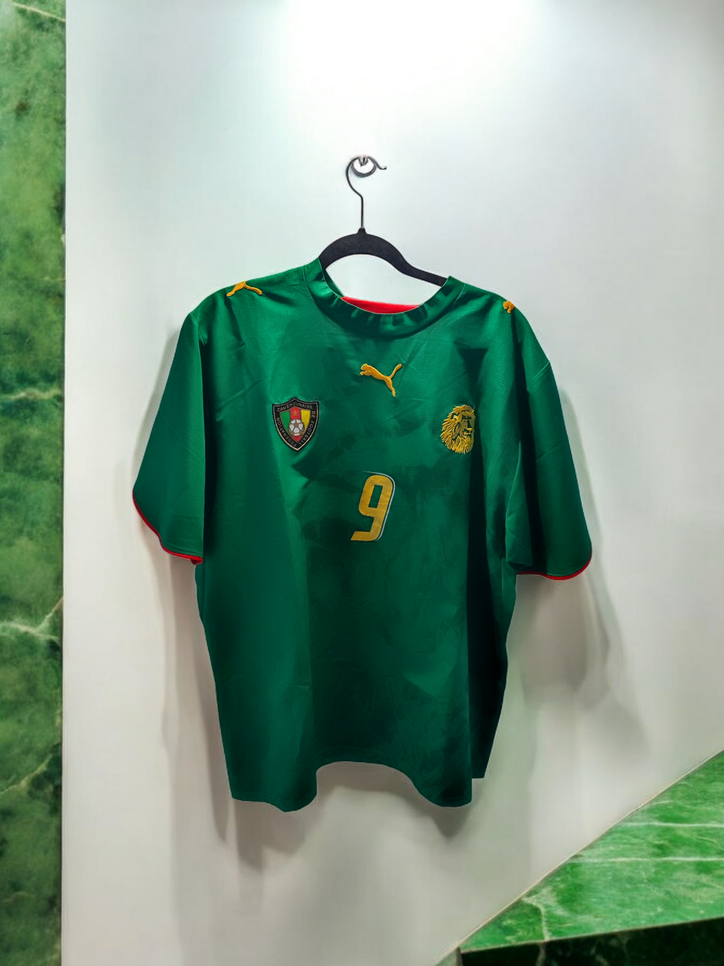 MAILLOT RARE! CAMEROUN 2004/2006 FLOQUÉ ETO'O #9
