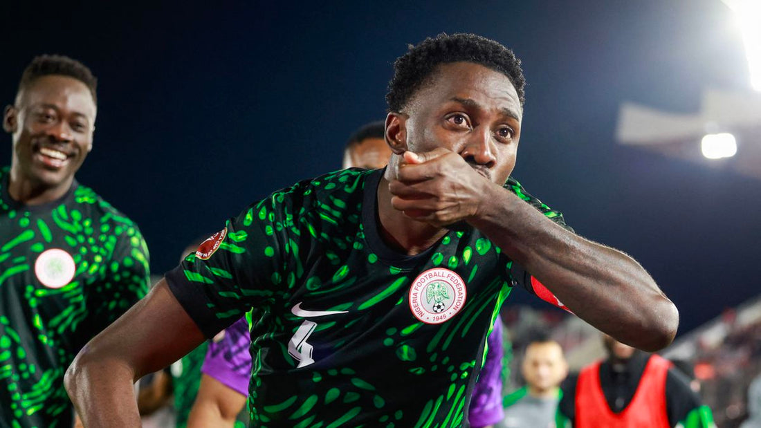 CAN 2025 Wilfried NDIDI célébrant un but avec les supereagles