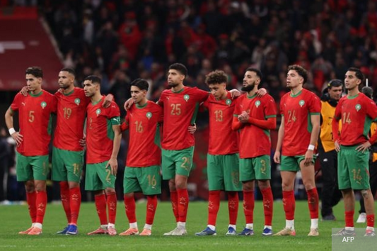 L'équipe du Maroc lors de la séance de tirs au but face au Nigeria Demi finale Can 2025