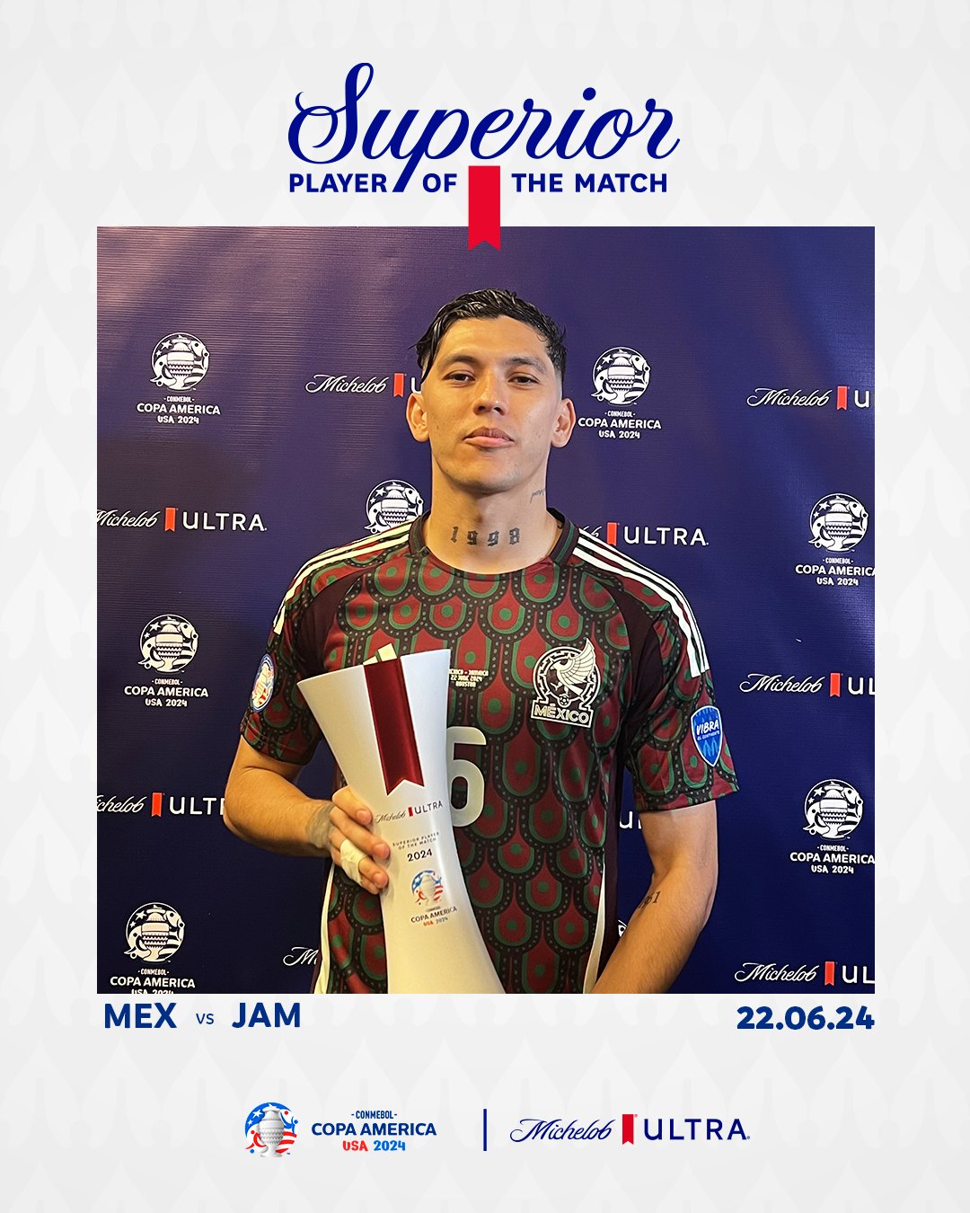 COPA AMERICA CONMEBOL 24 ™| Gerardo élu homme du match face à la Jamaïque