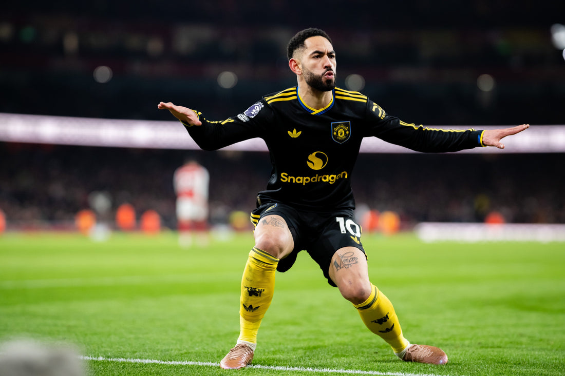 Matheus Cunha qui célèbre son but face à Arsenal à l'émirate Stadium 