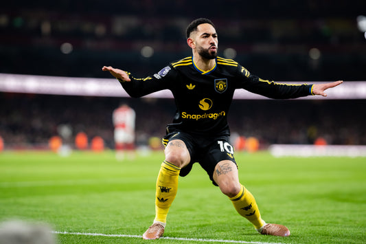 Matheus Cunha qui célèbre son but face à Arsenal à l'émirate Stadium 