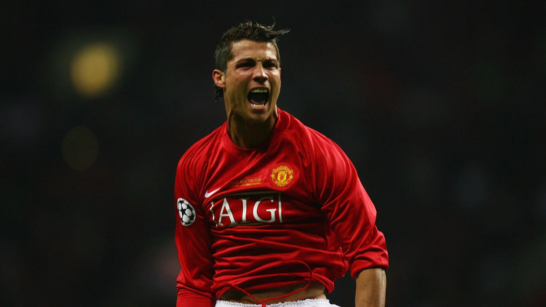 C.Ronaldo 2008 ligue des champions qui célèbre un but 