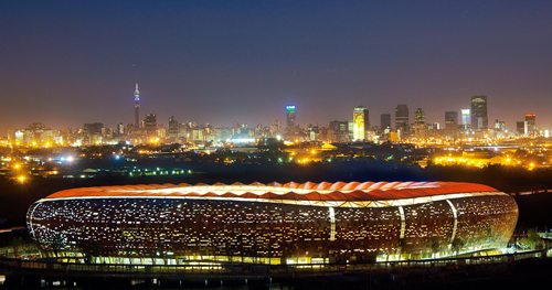 Stade soccer de Johannesburg nuit