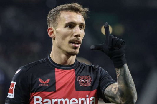 Alejandro Grimaldo with Bayer Leverkusen 2024