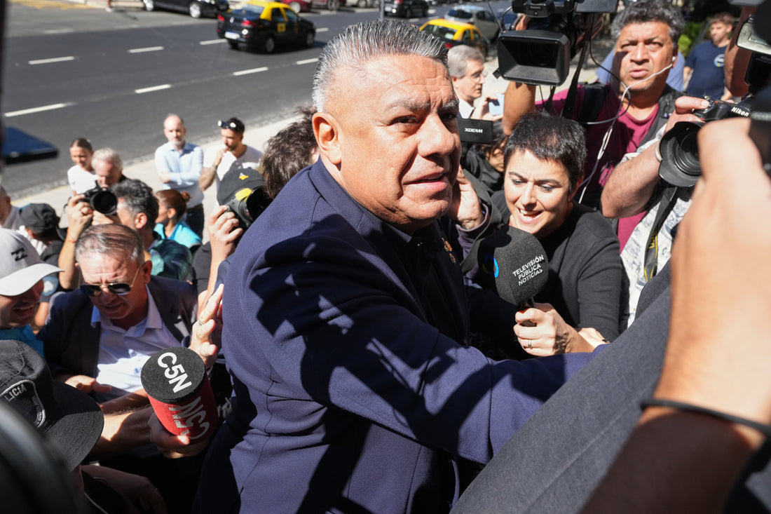 Claudio Tapia, président de la Fédération argentine de football (AFA), le 12 mars 2026. (Natacha Pisarenko/AP)