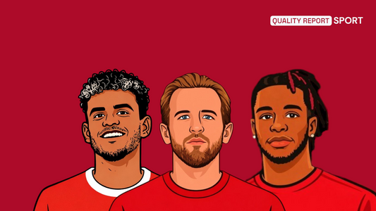 Luis Diaz , Harry Kane, Michael Olise cartoon Bayern Munich 
