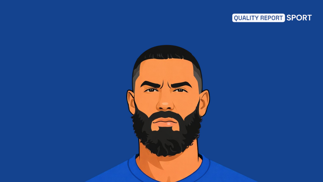 Karim Benzema style cartoon image Quality Report Football 