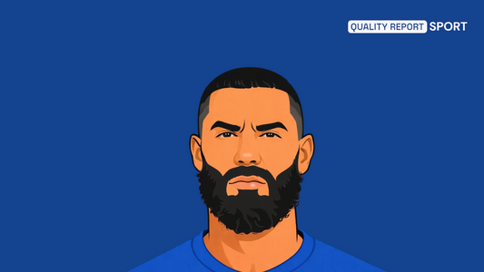 Karim Benzema style cartoon image Quality Report Football 