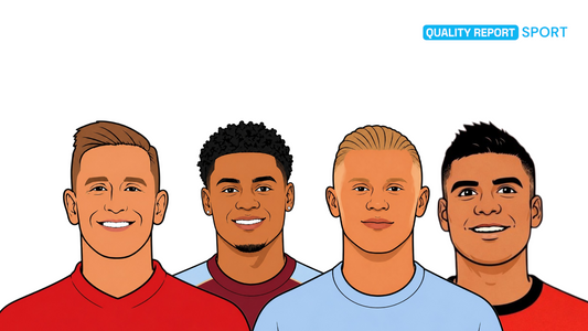 Chris Wood, Ollie Watkins, Erling Haaland, Casemiro in cartoon