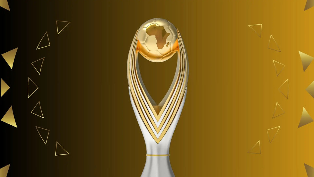 Trophies africa champions League and gold background 