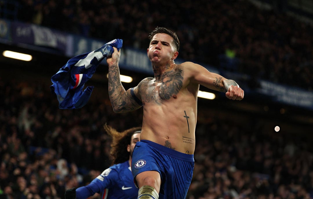 Enzo Fernandez qui célèbre son but face à West ham