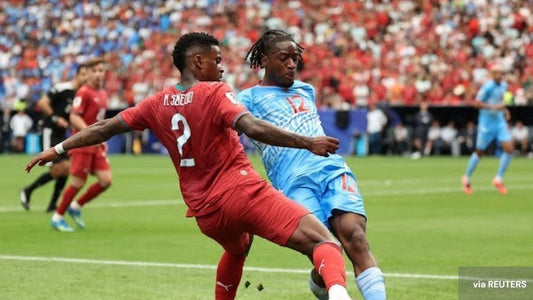 Duel entre le Portugal et le Congo Coupe du monde 2026 Seledo face à un défenseur congolais 