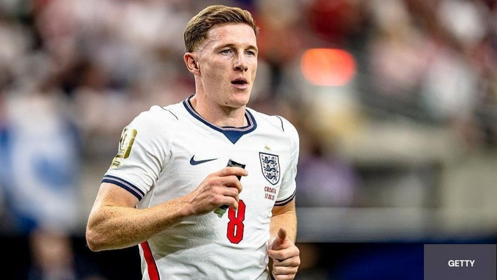 Elliot Anderson with three Lions world cup 2026