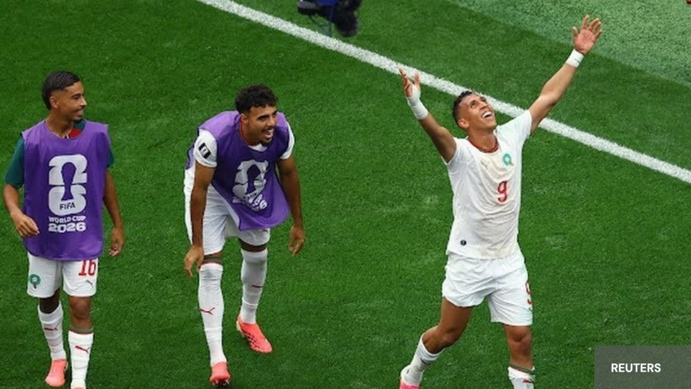 Le Maroc qui célèbre sa victoire face au Canada en huitièmes de finale de la coupe du monde 2026