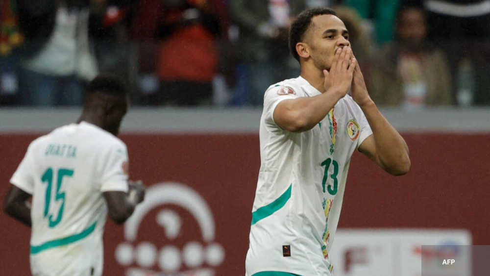 Illiman Ndiaye célébrant son but face au Mali lors de la Can 2025