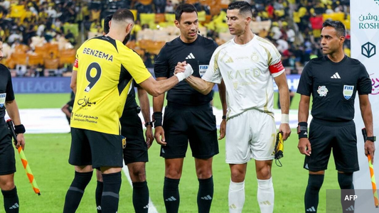 Karim Benzema et Cristiano Ronaldo AL Itthiad face à Al Nassr