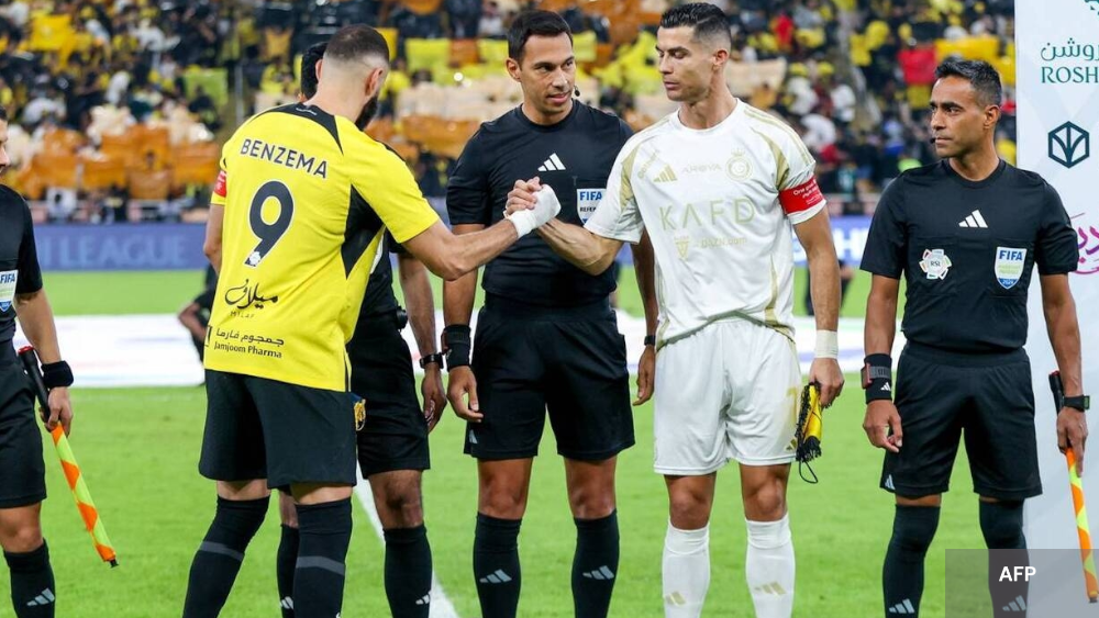 Karim Benzema et Cristiano Ronaldo AL Itthiad face à Al Nassr