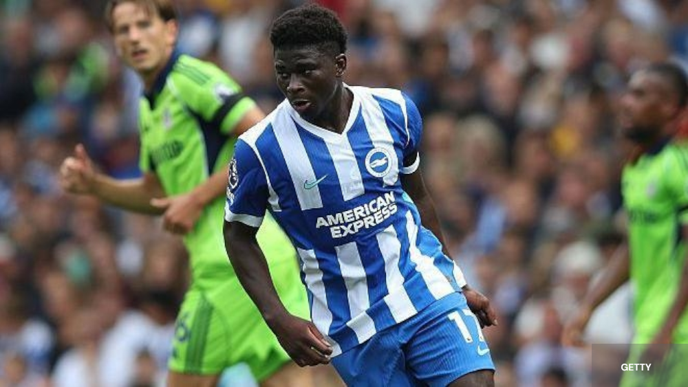 Carlos Baleba sous les couleurs de Brighton Albion 