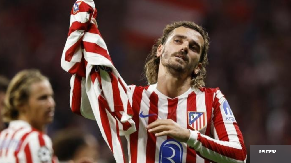 Antoine Griezmann with jersey of Atletico Madrid when hé scored 200e goals