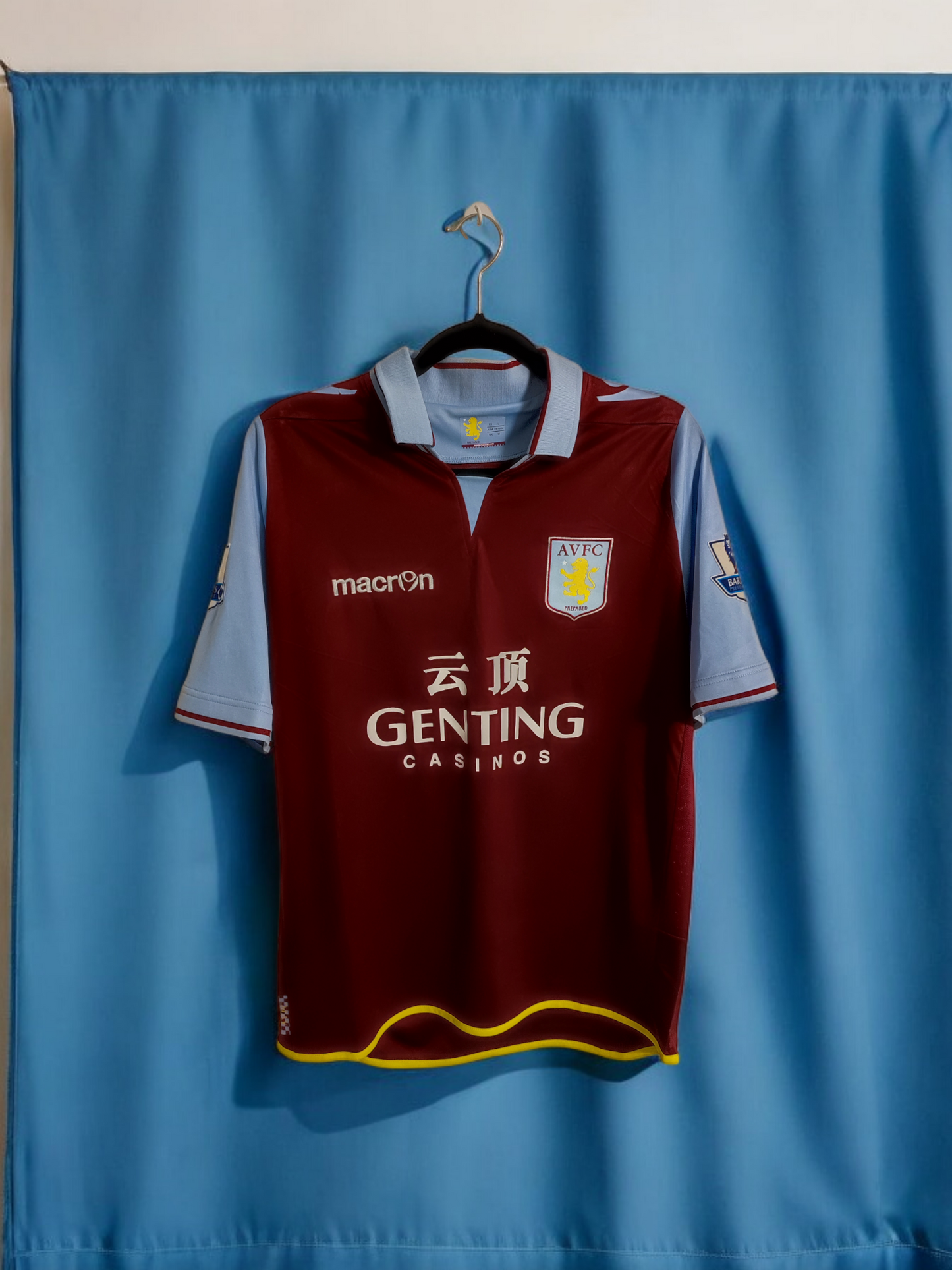 MAILLOT ASTON VILLA 2012/2013 AVEC PATCHS OFFICIELS FLOQUÉ CHARLES NZOGBIA 10#