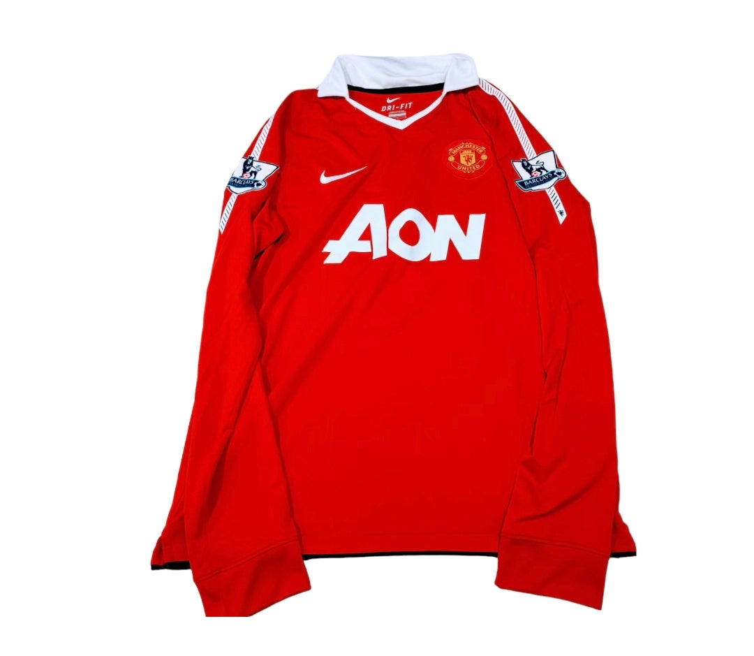 MAILLOT DOMICILE MANCHESTER UNITED 🔴⚪⚫ 2010/2011 MANCHES LONGUES FLOQUÉ CHICHARITO 14#