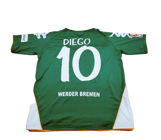 MAILLOT DOMICILE WERDER 🟢⚪ BREMEN FLOQUÉ Diego RIBAS #10  2008/2009