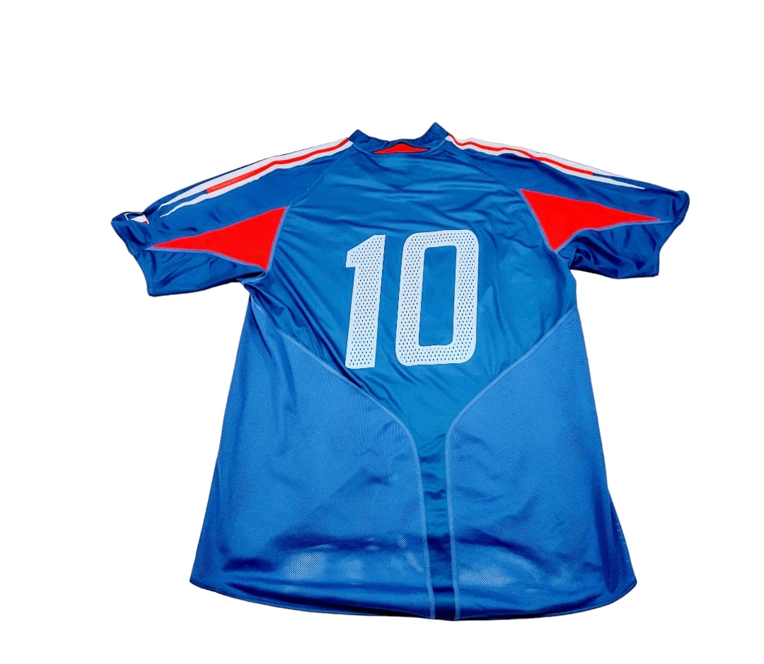 MAILLOT DOMICILE EQUIPE DE FRANCE 🔵 ANNÉE 2004 FLOQUÉ NUMERO 10#