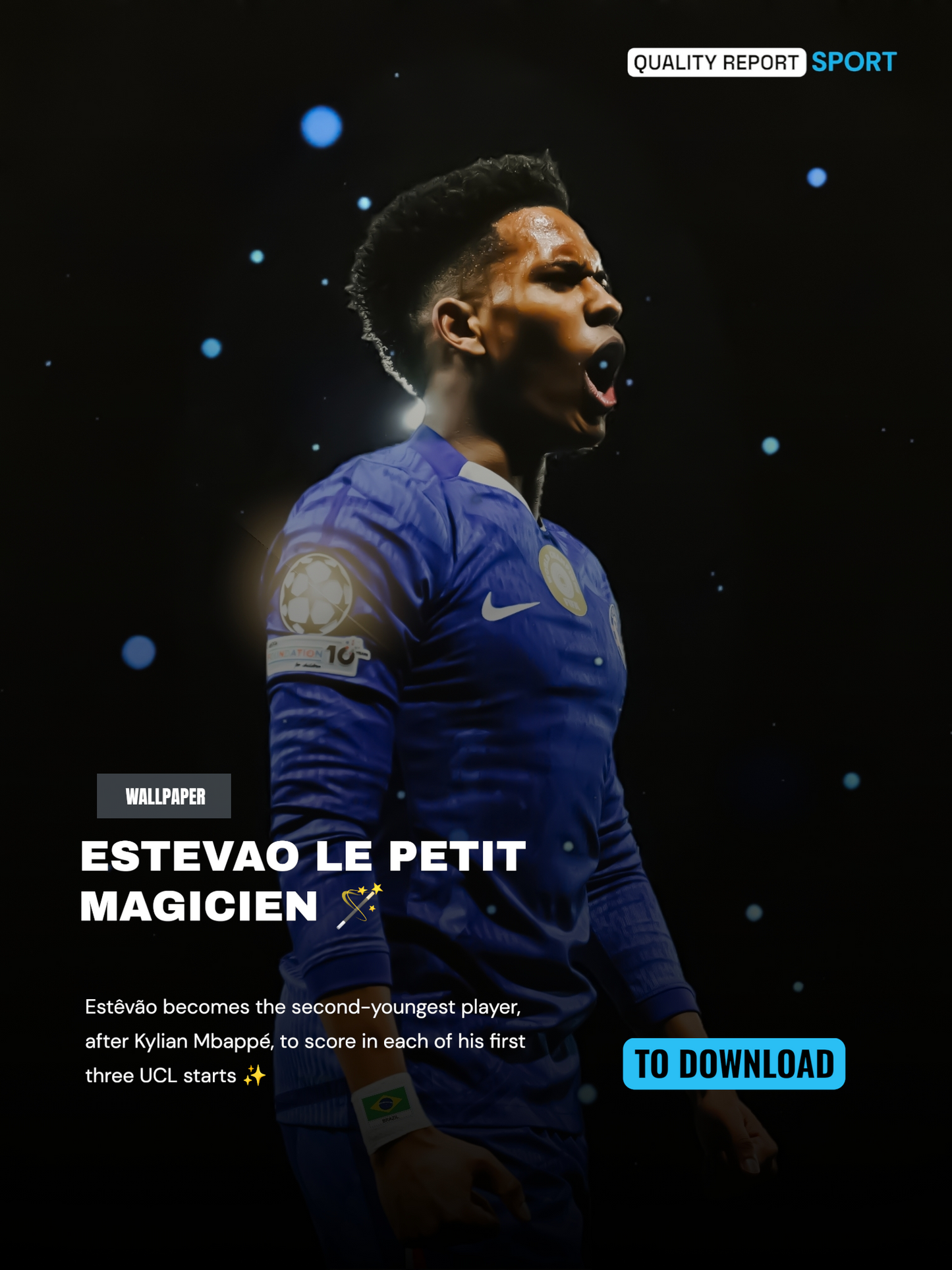 ESTEVAO RECORD UCL FIND D'ÉCRAN [WALLPAPER]