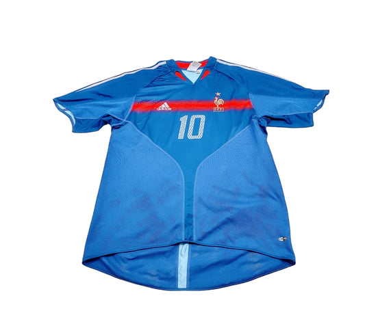 MAILLOT DOMICILE EQUIPE DE FRANCE 🔵 ANNÉE 2004 FLOQUÉ NUMERO 10#