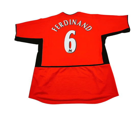 MAILLOT DOMICILE MANCHESTER UNITED 🔴⚪⚫ FLOQUÉ RIO FERDINAND 6#  ANNÉE 2002/2004