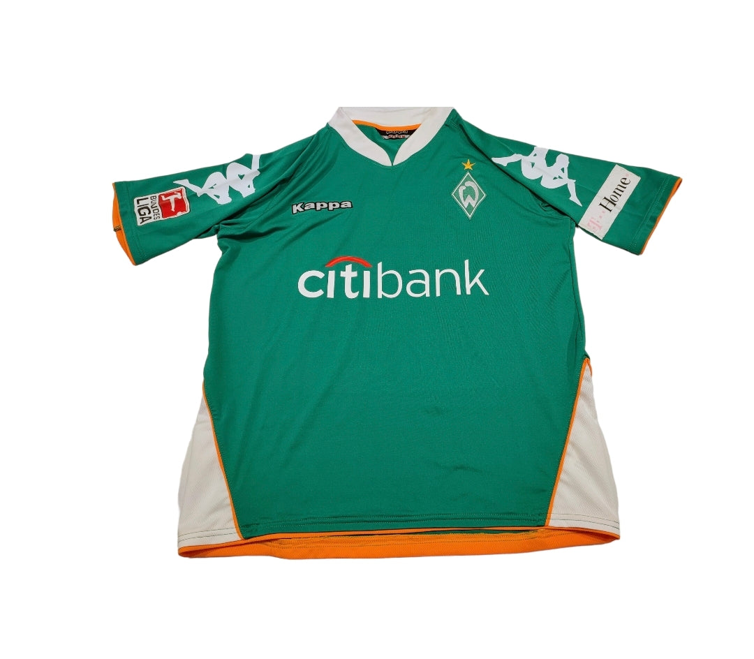 MAILLOT DOMICILE WERDER 🟢⚪ BREMEN FLOQUÉ Diego RIBAS #10  2008/2009